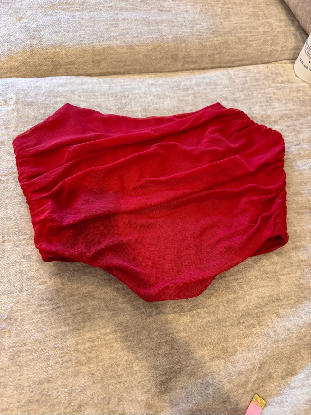 Bold Red Ruched Corset with Zipper